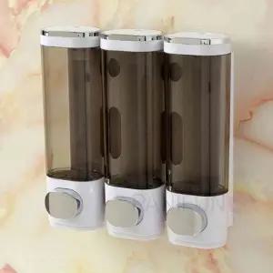 벽걸이 비누디스펜서 3구 화이트 바디워시디스펜서 세제디스펜서 호텔디스펜서 샤워디스펜서 물비누용기