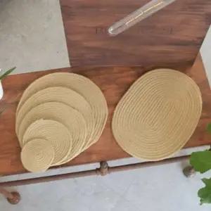 로프코스터 50x35cm 테이블라탄매트 원형라탄매트