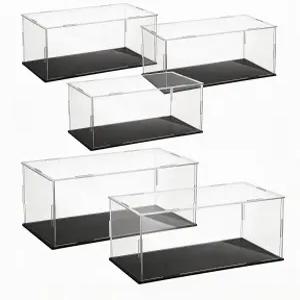 5 PCS 아크릴 디스플레이 케이스 1인용 플라스틱 베이스 모델 쇼케이스 및 보관 정리함이 있는 24개의
