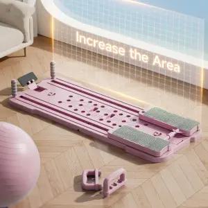 업그레이드된 필라테스 보드 리포머 세트 휴대폰 홀더 저항 밴드 푸시업 바 및 다기능 홈 슬라이더 키트가