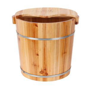 하노끼 족욕 편백나무 가정용 스팀 발족욕 고무나무 발 높이 마시지 원목 50cm