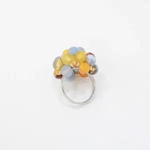 [신상오픈런]영롱 비즈 구슬 플라워 비즈 잔치 알록달록 원석반지 (29965315)