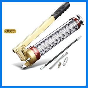 고압 수동 그리스 건, 헤비 듀티 피스톨 그립, 투명 방폭 소재, 모든 종류의 자동차에 적합, 600cc