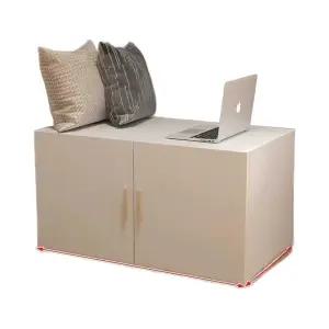 2문 화이트 낮은장 공간 원룸용 미니이불장 옷장 수납 선반