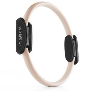 PhysKcal 필라테스 링, 두꺼운 패딩 핸들이 있는 15인치 매직 서클, 허벅지 안쪽, 팔, 코어 강화를 위한 장비 - 운동 가이드 포함