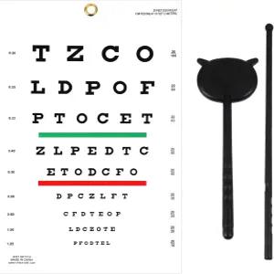 YBEATY 3 PCS 업그레이드 스넬렌 차트 세트 오클럭더 포인터 14 × 9 인치 플라스틱 저시력 시험 사무실 홈