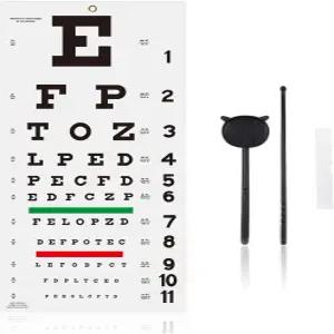 안과 차트 검사 플라스틱 저시력 월 차트(눈 가려짐 및 포인터 포함) 의사 사무실 학교 검사용 가정(22x11