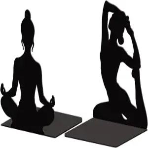 책꽂이용 피코블루 메탈 북엔드 사무실 책상 선반 방 5.3 x4.3 x6.7 주철 심플 요리책 1쌍(요가)