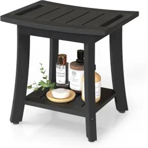 내부 샤워를 위한 방수 샤워 벤치 수납 선반 및 조절 가능한 발이 있는 폴리 목재 의자 다리 면도용 SPA