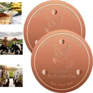 2팩 구리 디스크 99.9 순동 새 목욕용 말 소 물통 폭포 분수 그릇과 가축용 물통에 범용 적합 일 년 내내