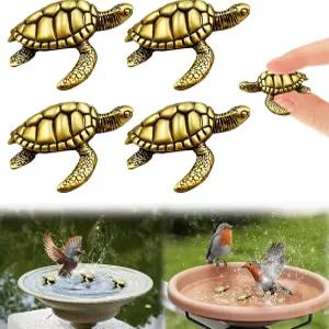 유들토 미니 구리 조류 목욕 정화 디스크 4개 - 황동 거북이 장식품 야외 및 그릇용 정수기 각 2.15온스