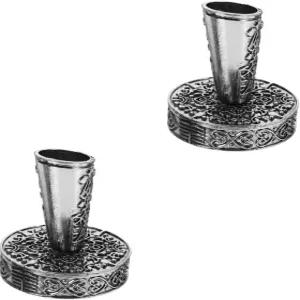 테호 2pcs 빈티지 메탈 펜 홀더 - 사무실 및 가정용 싱글 데스크탑 베이스 스탠드 예술적 책상 정리를 위한