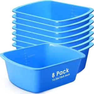 허니닥 8팩 세면대 플라스틱 블루 7쿼터 등급 버킷 직사각형 병원 침대 옆 침지 욕조 청소용 족욕 세척대