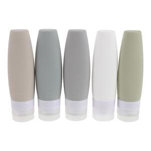 5PCS 여행용 90ML 실리콘 용기 누출 샴푸 로션용 있는 방지 용품 플립 리필 세면 가능 짜낼 컨디셔너
