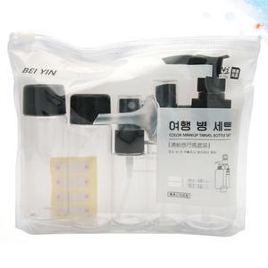 7PCS 투명 세트 누출 방지 샴푸 펌프 스프레이 여행용 가능 용기 액체 휴대용 리필