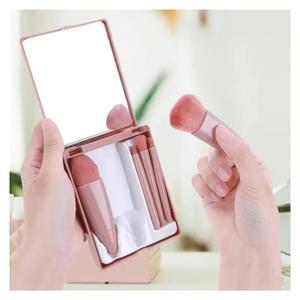 5개 미니 여행용 메이크업 거울 화장 브러쉬 기능의 세트 케이스와 키트 휴대용 보관 완벽한