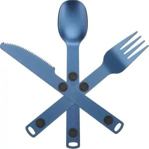 마그네틱 캠핑 식기 세트 여행용 커틀러리 나이프 포크 스푼 요리 및 야외 식사용 플랫웨어 3개입 블루