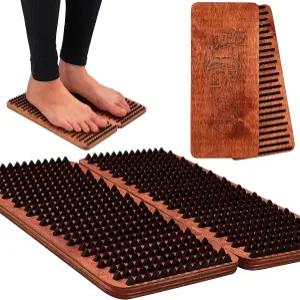 초보자용 리존 사두 보드 요가 연습용 나무 스파이크 깊은 휴식을 위한 지압 마사지 매트 사이의 거리