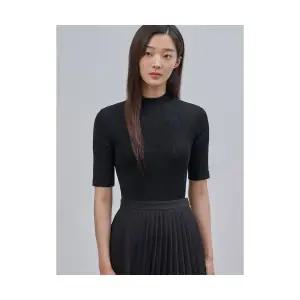 빈폴 BEANPOLE LADIES 코튼 폴리 혼방 골지 반소매 풀오버 블랙 BF4751C015 442359