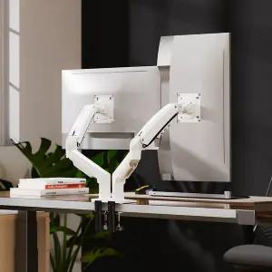 [노스바유]NB F160 듀얼 모니터암 거치대 화이트