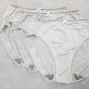 황토팬티 은숯 여성인견섬유 레이스숯팬티 3입