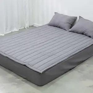 그레이 브로이 카페트 겸용 밴딩 퀸 침대 이불 패드