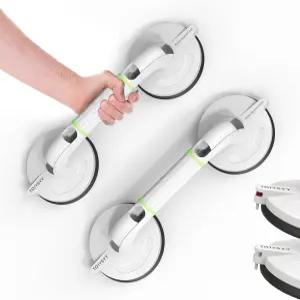 욕조 및 샤워용 토이시 그랩 바 2팩 안전 표시기가 있는 노인용 265파운드 나이트 글로우 노인 흡입용