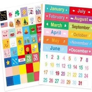 교실 교사 용품 학교 홈 오피스용 마그네틱 캘린더 번호 월 및 공휴일 자석 라벨 100개