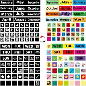 달력 화이트보드 교실 교사 용품 학교 홈 오피스용 마그네틱 번호 주간 및 공휴일 자석 라벨