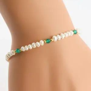 [신상오픈런]비즈팔찌 금볼 하트참 길이조절 스털링실버 진주 (29988236)