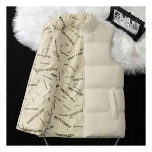 남성 양면 패턴 패딩 조끼 민소매 겨울 아우터 솜 점퍼 WI012PV1155759