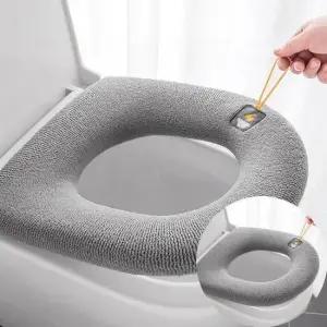 변기시트 따뜻한 극세사 위생적 욕실 변기 커버 일체형 손잡이