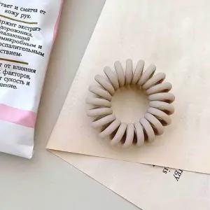 [콩심팥심]머리묶기 머리끈 그레이 전화선 무광 헤어끈 스프링