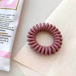 머리 머리끈 헤어끈 전화선 버건디 스프링 무광