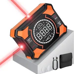 및 자기 베이스가 장착된 BOBOVAV 충전식 디지털 각도 측정기 목공용 4×90° 2×180° 전자 경사계 마이터