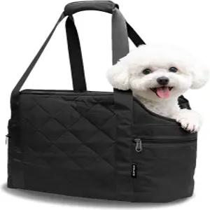 최대 15파운드의 소형견을 위한 가벼운 반려견 지갑 캐리어 토트백 강아지 부드러운 플러시 인테리어 안전