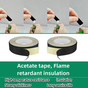 내열성 절연 와이어 하네스 고정 난연성 전기 테이프 블랙 아세테이트 천 수동 찢을 수