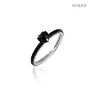 판도라 193088C01 미 블랙 차크라 하트 여자 실버 반지 d