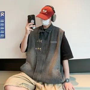 데님 청 남친 패딩조끼 버클 스타일 항공기 자켓 조끼 민소매 원픽5