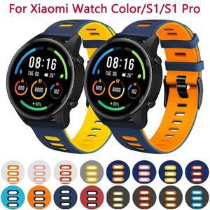 Xiaomi MI 시계/MI 시계 컬러 스트랩 용 22mm S1 액티브 팔찌 correa 손목 밴드 벨트 실리콘