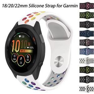 Garmin Forerunner 55 165 970 255S 265S용 18/20/22mm 실리콘 스트랩 Active 5/Vivoactive 5/Venu 4/3/3S
