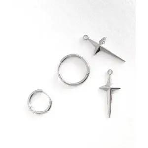 매장판매전용 GLORY_ARDEN 써지컬스틸 입체십자가 탈부착 원터치귀걸이/ GHME-204