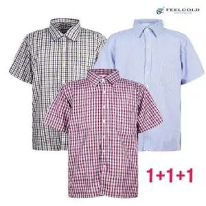남자셔츠 듀간 남성 체크반팔 남방셔츠 3종세트 FF480