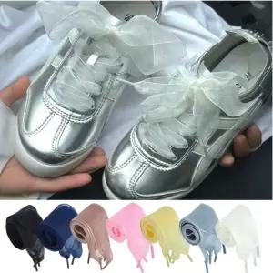 신꾸 끈 쉬폰 와이드 꾸미기 리본 신발 신발끈 운동화 발레코어