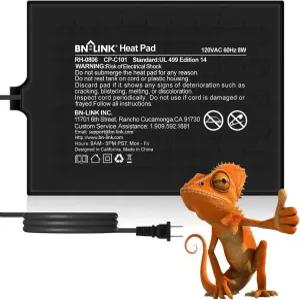 BN-LINK 파충류 히트 패드 6 X8 8W 10-20갤런 탱크 아래 테라리움 히팅 매트 방수 기능 제공 거북이 도마뱀