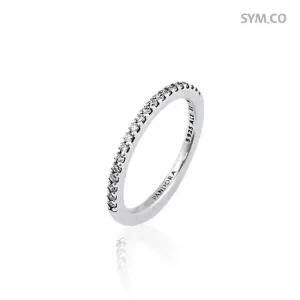 판도라 192999C01 스파클링 밴드 여자 실버 반지 d