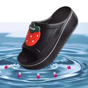 [베스트TOP100] 플랫폼 통굽 딸기 여성슬리퍼 욕실화 실내화 다용도화
