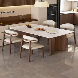 미니멀리스트 화이트 원목 식탁 의자 세트 소형 가정용 식사 테이블