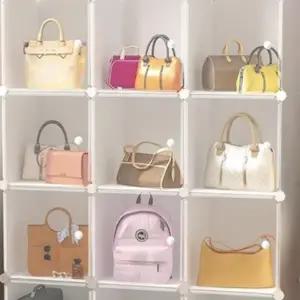 조립식 수납장 핸드백 보관함 가방 정리함 2열2칸 소품