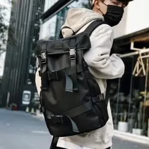 여행가방 캐리어 배낭 스케이트보드 고정 심플 블랙 백팩